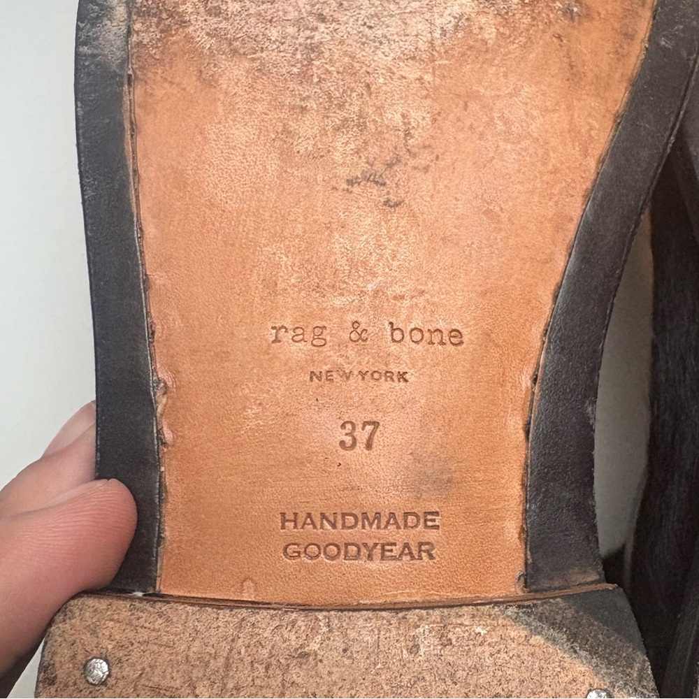 Rag & Bone Black Pony Hair Chelsea Boots | 37 - Picture 9 of 10